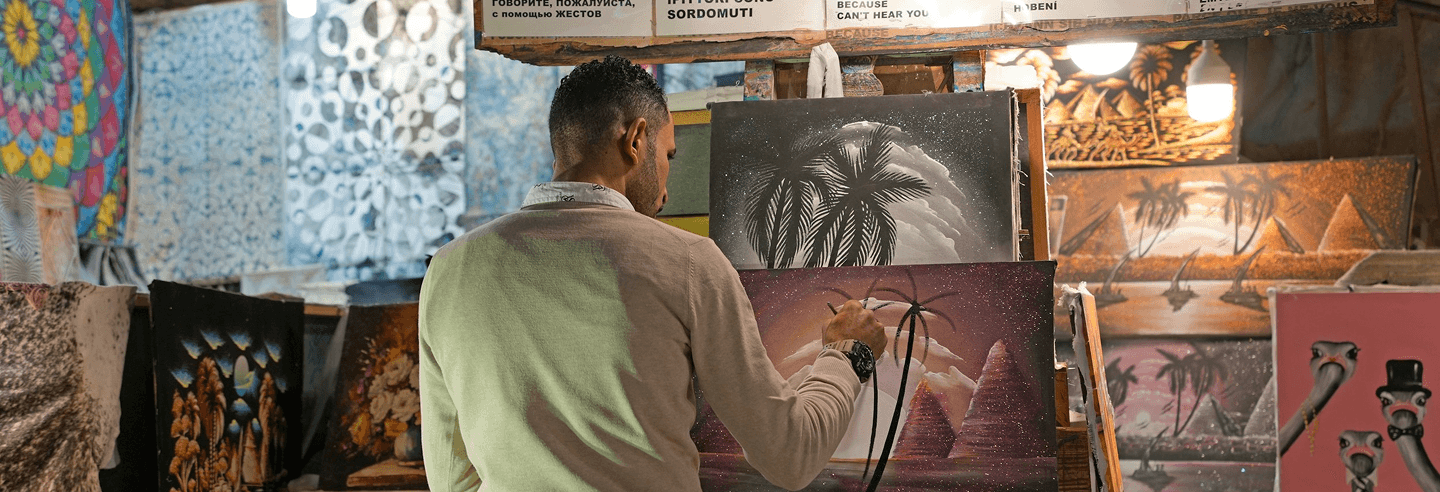 Art banner showing human creativity